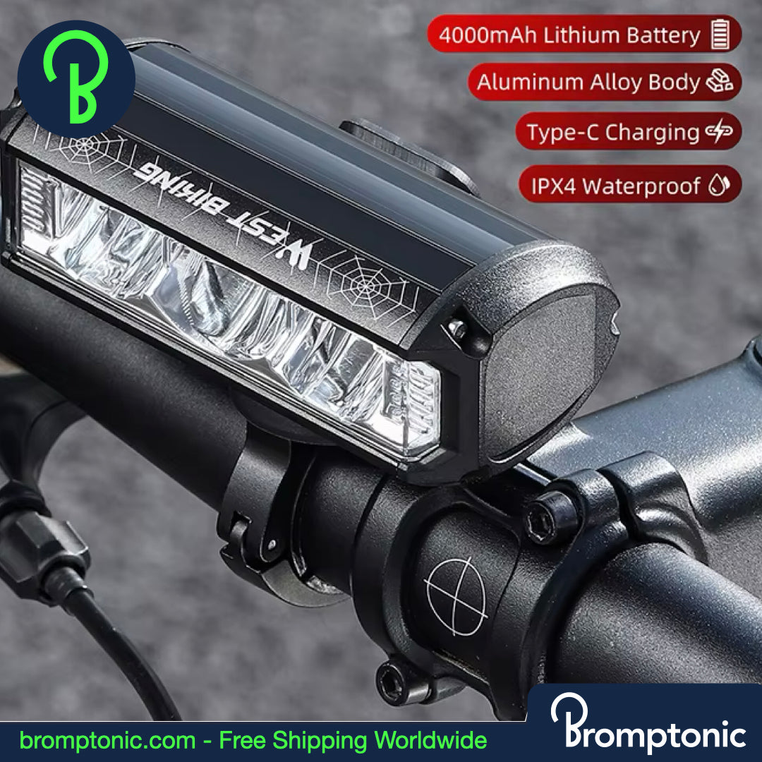 Brompton 1750 Lumens 3LED Bike Light - Lampe frontale à guidon grand angle
