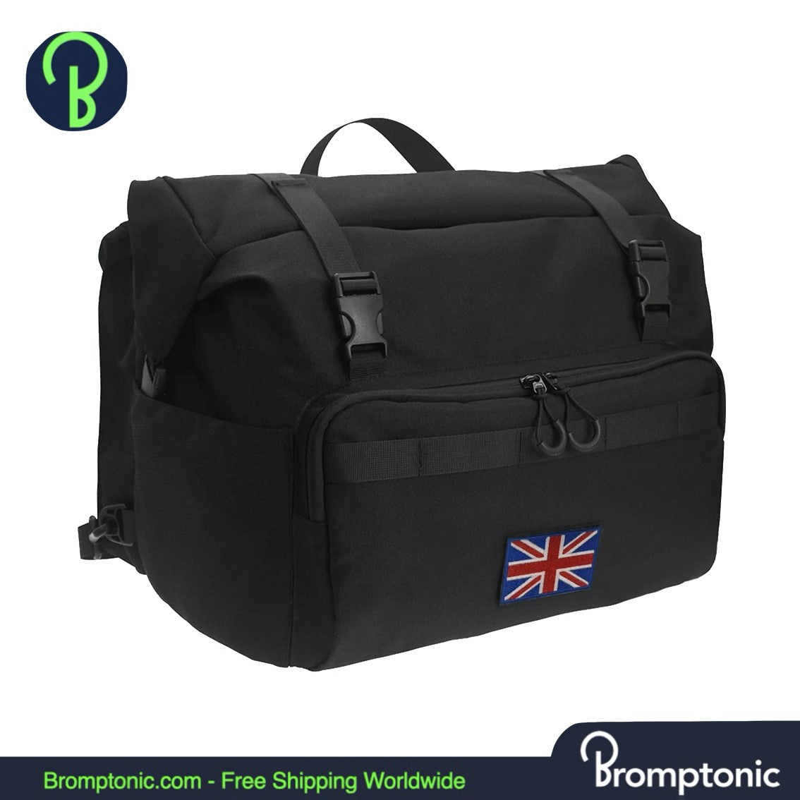 Brompton Roll-Top Front Bag 25L - Sac à dos avec housse de pluie
