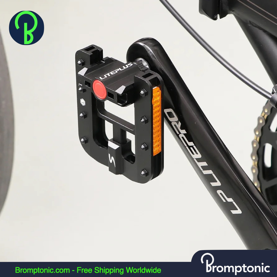 Pédalier Brompton 54 Dents Avec Manivelles Et Support Inférieur - Noir, Aluminium, Pour Vélo Pliant