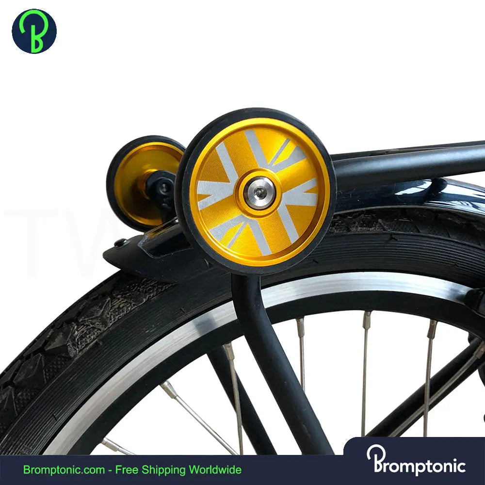 Brompton Rear Rack Wheels With British Flag Bromptonic