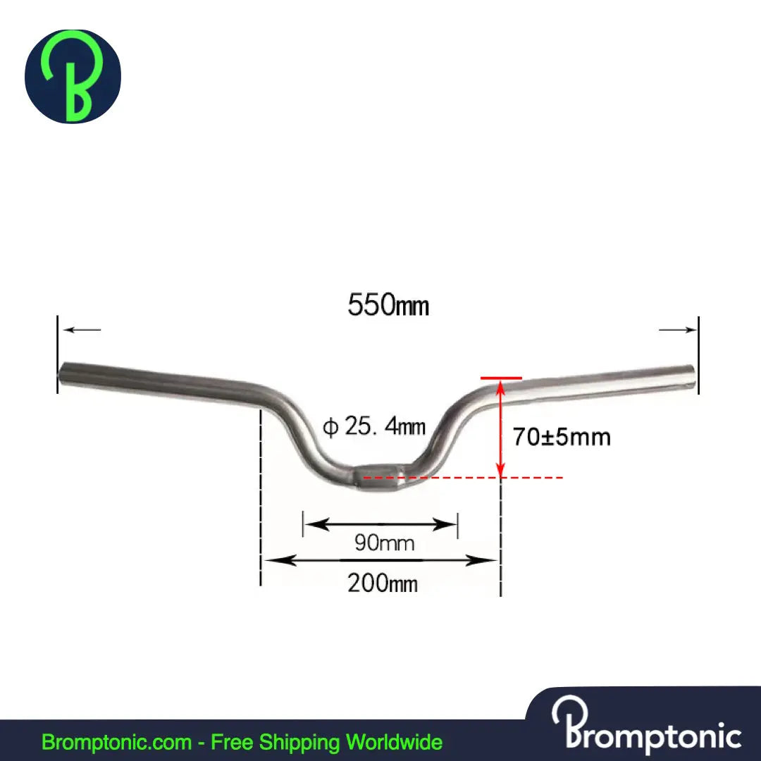 Brompton Ultra Light Titanium M Type Riser Handle Bar Bromptonic