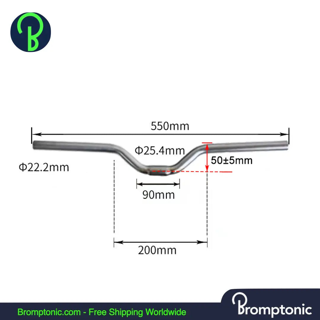 Brompton Ultra Light Titanium M Type Riser Handle Bar Bromptonic